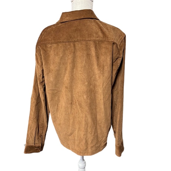Michael Kors Long Sleeve Button Down Up Shirt Jacket Brown Corduroy Mens Size L - Picture 4 of 8